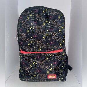 Pokemon Black Backpack with Pikachu and Eevee Pattern